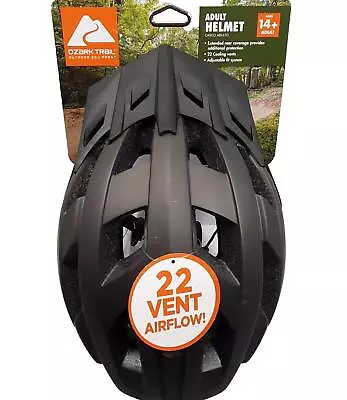 Adult Adjustable Ozark Trail Helmet Black Ages 14+ New Tags 22 Cooling Vents • $25.20