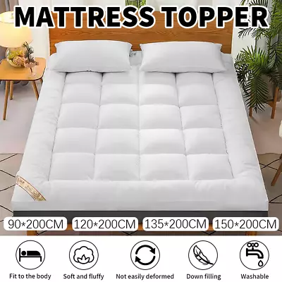 10cm Hotel Quality Mattress Topper Deep Thick Single Double King Super All Sizes • £26.99