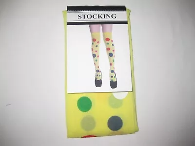 Polka Dot Over The Knee Socks Yellow Nip Kawaii Clowncore Kidcore Pastel Goth • $10.50