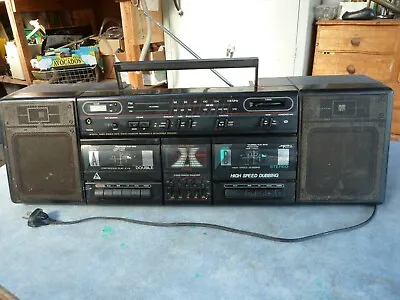 Vintage Boombox ESC Super Jumbo Double Deck Radio Cassette Recorder • $65