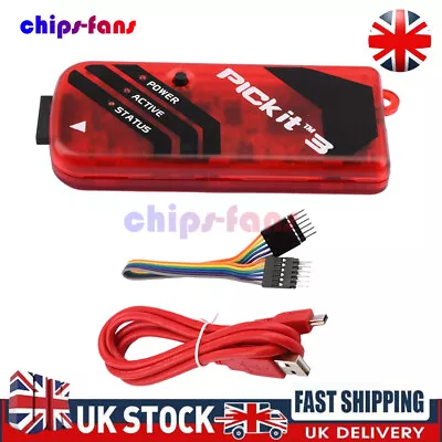 PICkit3 Microchip Original MPLAB PICkit 3 PIC In-Circuit Debugger Programmer UK • £27.99