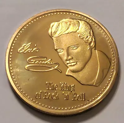 Elvis Presley Challenge Coin The King Of Rock N Roll 1935-1977 Collectible Mic • $4