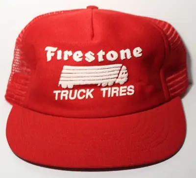 1980s Vintage Firestone Semi Truck Tires SNAPBACK TRUCKER HAT CAP MADE IN USA • $18.19