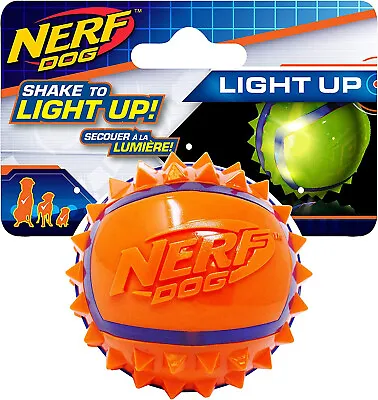 Nerf Dog Led Light Up Spike Ball Small Orange Toss & Fetch Toy Ball • £9.95