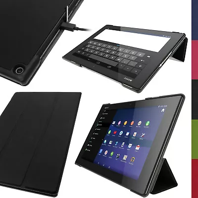 PU Leather Smart Case For Sony Xperia Z2 10.1  SGP511 Tablet Stand Flip Cover • £9.35