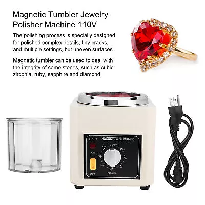 Magnetic Tumbler Jewelry Polisher Finisher Machine Polishing Tool 110V XAA • £161.44