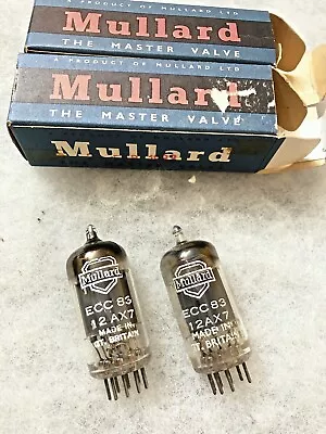 Mullard ECC83 12AX7 MC1 1957 NOS NIB Square Getter Balanced Excellent Tested • $698.65