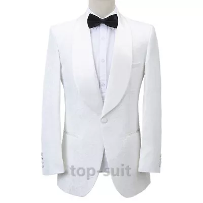 Men Jacquard Paisley Tuxedo Suit Blazer Wedding Prom Party Dinner Suit Jacket • $59.84