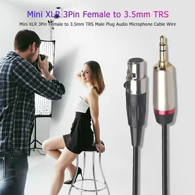 Mini XLR 3pin Female To 3.5mm Jack TRS Stereo Male Audio Cable Balanced Cord • $7.07