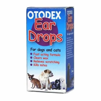 Otodex Ear Drops For Dog Cat Ear Cleanser Cleaner Kills Mites Clears Wax 14ml • £8.59