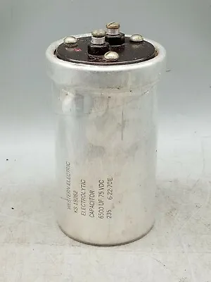 Western Electric ELECTROLYTIC CAPACITOR  6500 Uf - 75 VDC • $49