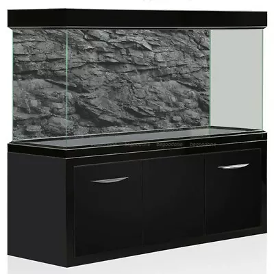 $28.99 • Buy 3D Effect Black Stone Texture Aquarium Background Poster Fish Tank Backdrop Deco