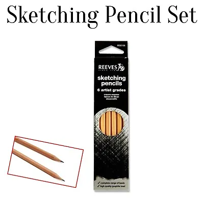 Pack Of 6 Sketching Pencils Artist Art Drawing Tones Shades Pencil Set Charcoal • £3.99