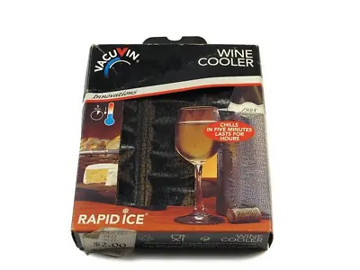 $14.22 • Buy VACU VIN Rapid Ice Wine Drink Cooler Chiller Silver Crackle Design 5 Min Chill