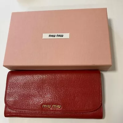 Miu Miu Long Wallet Red With Box Shipped From Japan • £63.65