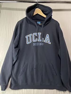 UCLA Bruins Sweater Mens Extra Large XL Fleece Hoodie Navy Blue Baggy Distressed • $12