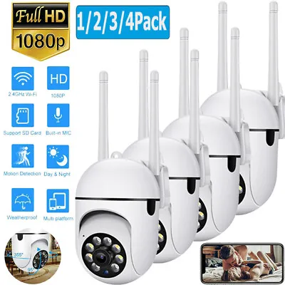 4Pcs Wireless Security 360° 1080P IP Light Bulb Camera Wi-Fi IR Night Smart Home • $48.85