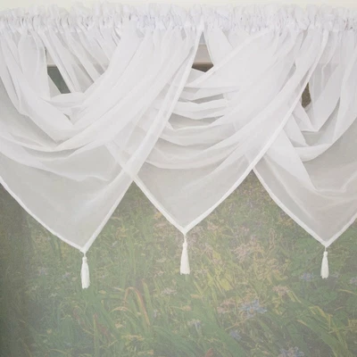 £15 • Buy Voile Swag Set With Cafe Net Curtain Ready Made