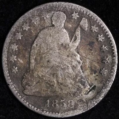 1858 Seated Liberty Half Dime GOOD E650 IM • $17.60