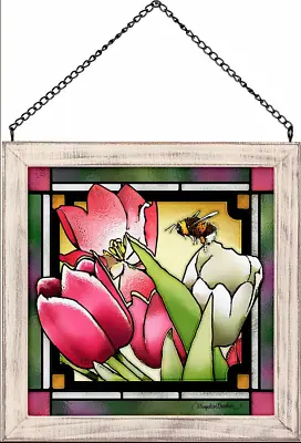 $39.50 • Buy Tulip Treasure – Bumble Bee Stained Glass Art BY Marjolein Bastin Wild Wings