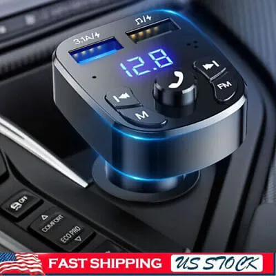 Bluetooth 5.0 Car Wireless FM Transmitter Adapter 2USB PD Charger AUX Hands-Free • $6.19
