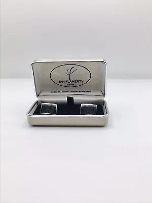 Ian Flaherty Sterling Silver Block Cufflinks In Original Box • £15