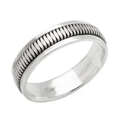 £19.95 • Buy Men's Womens 925 Silver Ring 7MM Band Spinning Fidget Ring Thumb Ring SIZE: L-Y