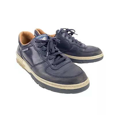 Mephisto Marek Dark Blue Navy Leather Runoff Causal Shoes Sneakers Mens US 9 • $33.99