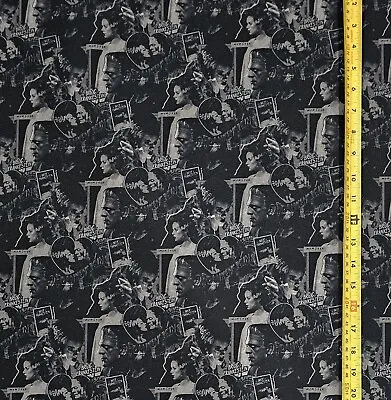 Bride Of Frankenstein Black Black Fabric  (half-yard Or 1-yard) • $15