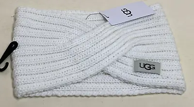 UGG Australia Womens Chunky Logo Headwrap Ivory One Size Ear Warmer Headband Hat • $40