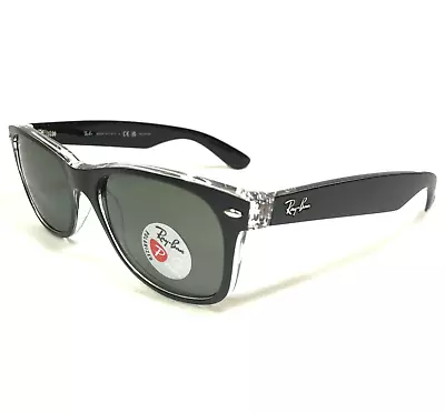 Ray-Ban Sunglasses RB2132 NEW WAYFARER 6052/58 Matte Black Clear W Green Lenses • $119.99