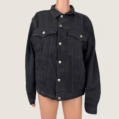 Princess Polly Black Denim Jacket Small • $40