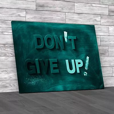 Dont Give Up Letters Saying Teal Canvas Print Large Picture Wall Art • £14.95