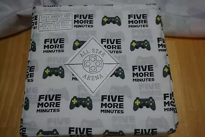 All Star Arena Nwt  Five More Minutes  Xbox Print 100% Cotton Full Sheet Set  • $69.95