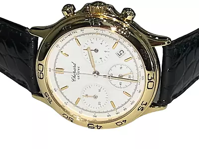 Mens Chopard Mille Miglia 18K Gold Chronograph • $3992