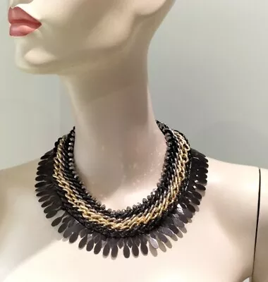 Accessorise/Black/Bronze Fashion Costume Jewellery Necklace. New • £3.50