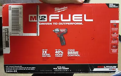 Milwaukee M12 3/8  Impact Wrench Kit W/ Batt & Charger 2454-22 BRAND NEW • $185.95