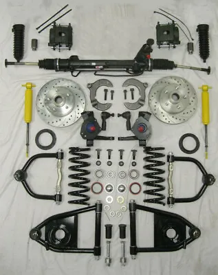 1953 1956 Ford F100 Mustang II Power Front End Suspension Kit 2  Drop Slotted • $1489