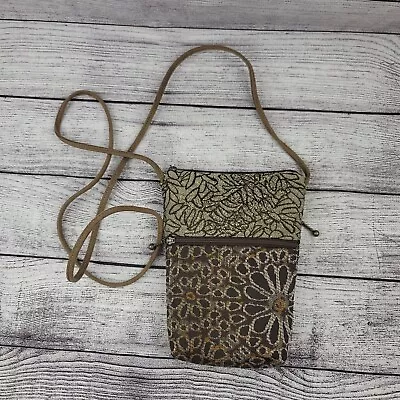 Maruca Handmade In Boulder Crossbody Small Bag Purse Brown Floral • $24