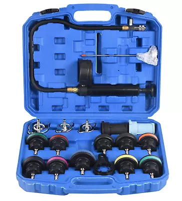 Cooling System Radiator Coolant Pressure Tester Pump Kit Leak Test Adapter Tool • $39.99