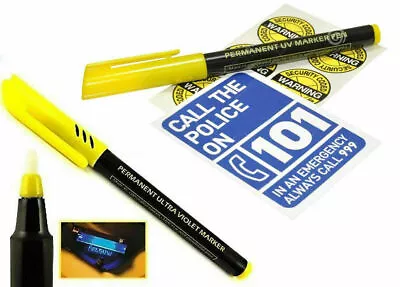 Permanent Ultra Violet Security Property Marker Pen Invisible UV Ink • £18.99