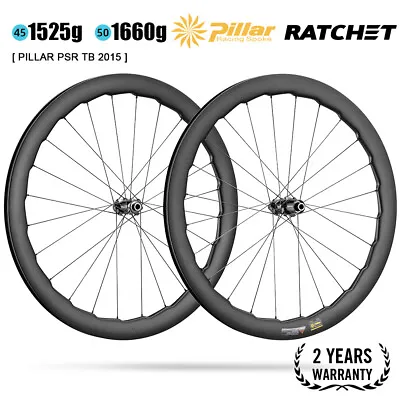 700C Road Carbon Wheels Sinusoidal Bicycle Rimsets Tubless Clincher 36T Ratchet • $688.59