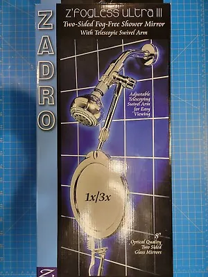 Zadro 8  Fogless Shower Mirror New In The Box (1x & 3x Magnifications) • $5