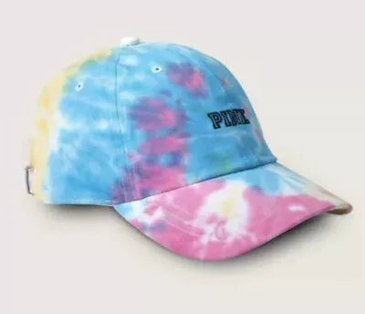 Victoria's Secret PINK Adjustable Baseball Hat Cap Rainbow Tie Dye NEW • $23.50