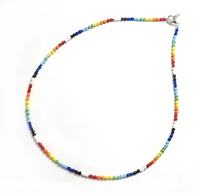 Rainbow Seed Beads Necklace Choose Your Length • £3.95
