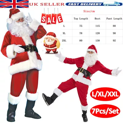 £18.19 • Buy Santa Claus Costume Suit Father Adult Cosplay Fancy Dress Dress Xmas Outfit UK