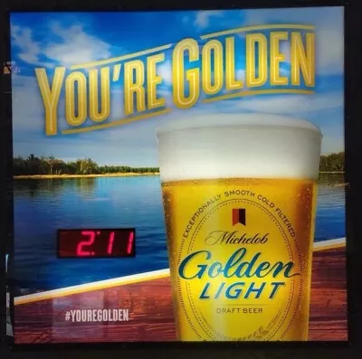 Michelob Beer Light Up Clock Sign Lake Scene Water Budweiser Anheuser Busch New • $99.99