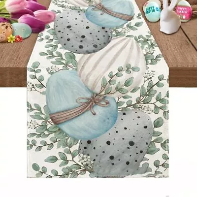 Thicker Easter Egg Table Runner Linen Tablecloth Table Cover  Home Decoration • £4.75