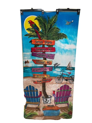 $10 • Buy Jersey Shore Beach Towel, Margate, Ventnor, Atlantic City, Longport, Brigantine