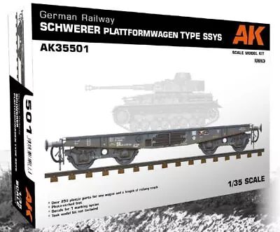 1/35 German Railway Schwerer Plattformwagen Type SSYS Flat Car W/Track Section ( • $79.10